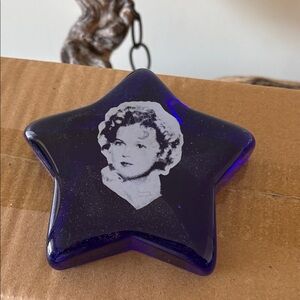 Shirley temple Blue Glass Bell 5 other pieces